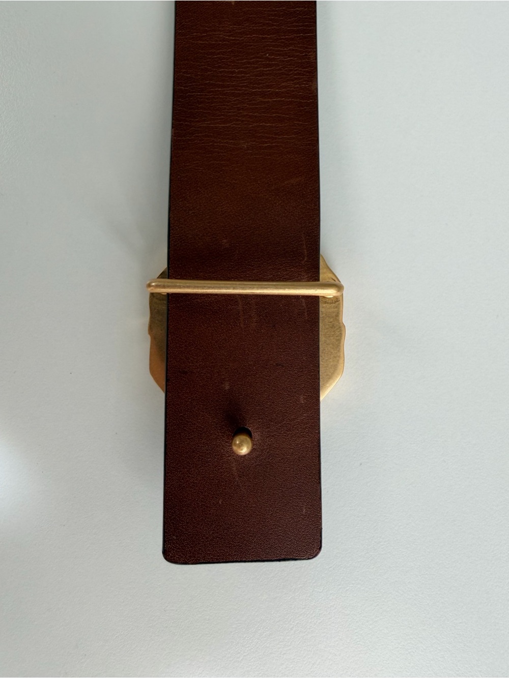 J.McLaughlin Ruby Reversible Leather Belt Black Brown Gold Bamboo Buckle Size M - Picture 6 of 11